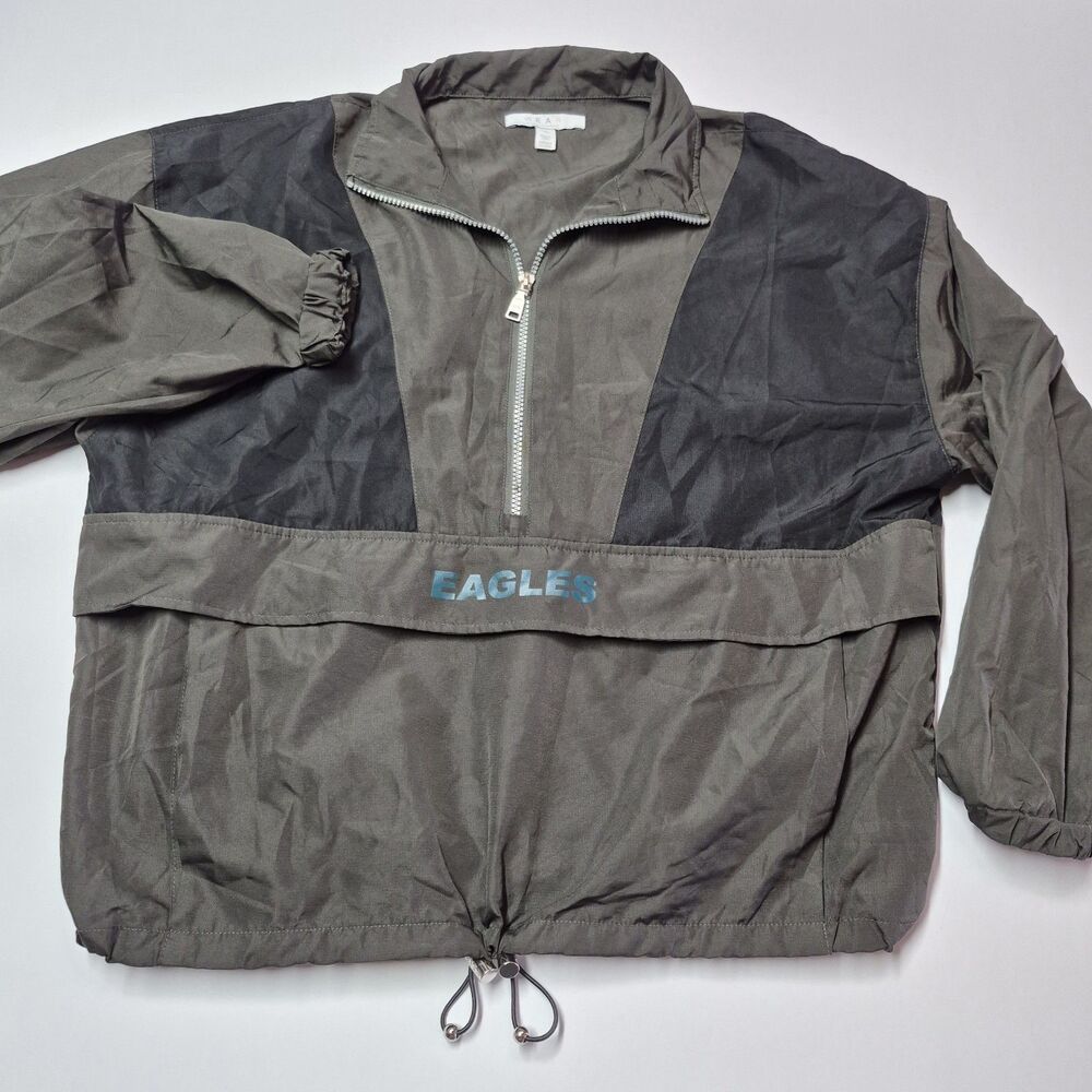 WEAR by Erin Andrews Philadelphia Eagles Windbreaker Half Zip Jacket Womens S